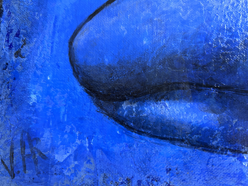 Détail Nu bleu Artiste peintre portrait bassin d'Arcachon