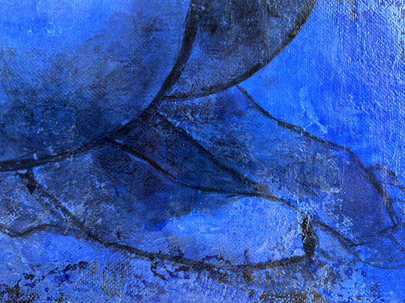 Détail Nu bleu Peinture nu contemporain