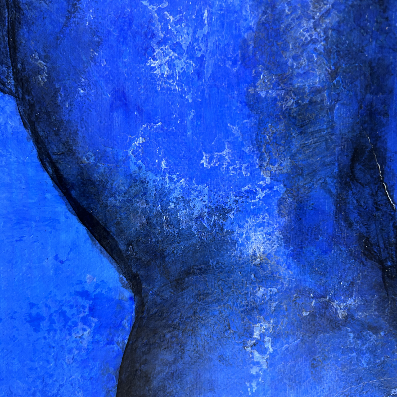 Détail Nu bleu Détail peinture acrylique sur toile