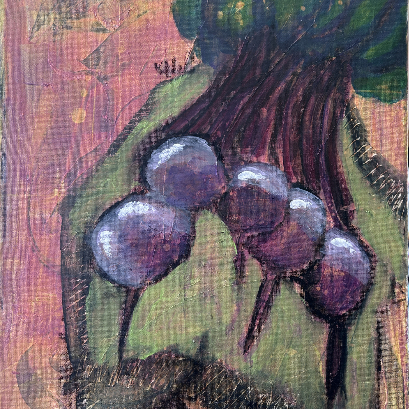 Nature morte Betteraves peinture acrylique