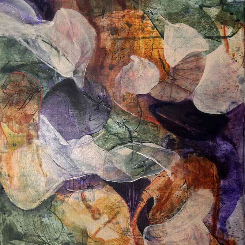 Peinture à l'huile sur toile couleurs chaudes